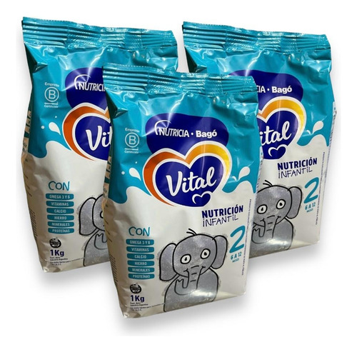 Imagen 2 de 6 de Combo x3 Leche en Polvo Vital 2 pouch 1kg