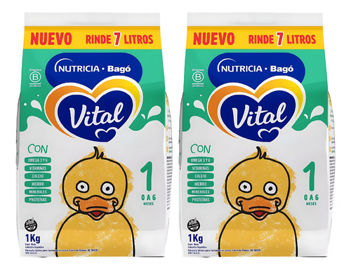 Imagen 1 de 4 de Combo x2 Leche en Polvo Vital 1 pouch 1kg