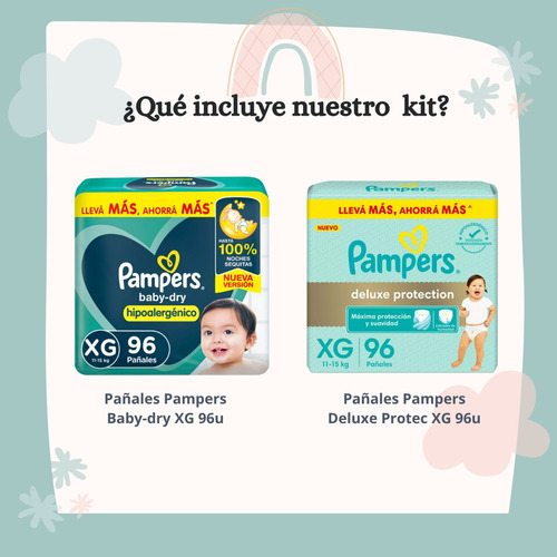 Imagen 2 de 4 de Combo x2 Pampers combinación Deluxe Protection + Babydry XG x 96u