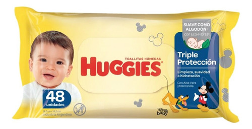 Imagen 1 de 3 de Toallitas Húmedas Huggies Triple Protección 48 U