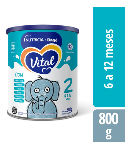 Imagen 3 de 4 de Combo x3 Leche En Polvo Vital 2 lata 800gr