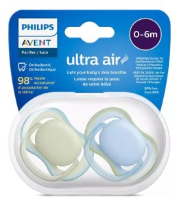 Miniatura 1 de 6 de Chupete Philips Avent Ultra Air SCF085/21 Color Azul - Verde Período De Edad 0-6 Meses