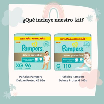 Imagen 2 de 4 de Combo Pampers Deluxe Protection G x 100u XG a 96u