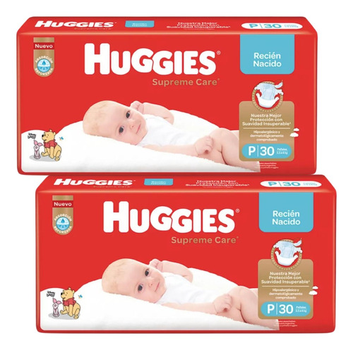 Imagen 1 de 4 de Pañales Huggies Supreme Care Talle P X 60 Unidades