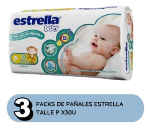 Miniatura 2 de 2 de Combo x3 Pañales Estrella Baby P x 30u