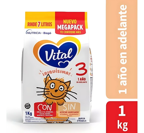 Imagen 2 de 3 de Combo x6 Leche en Polvo Vital 3 pouch 1kg