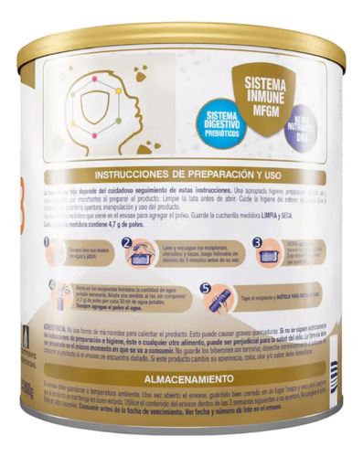 Imagen 3 de 4 de Combo x3 Leche en Polvo Sancor Bebe Advanced 3 lata x 800g