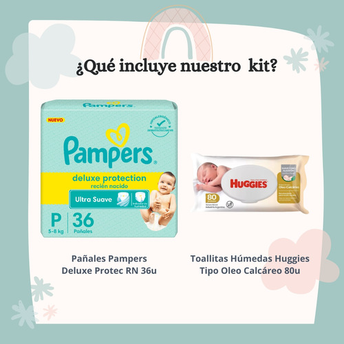 Imagen 2 de 4 de Combo Pañales Pampers Deluxe Protection P x 36u + Toallitas húmedas con óleo calcáreo