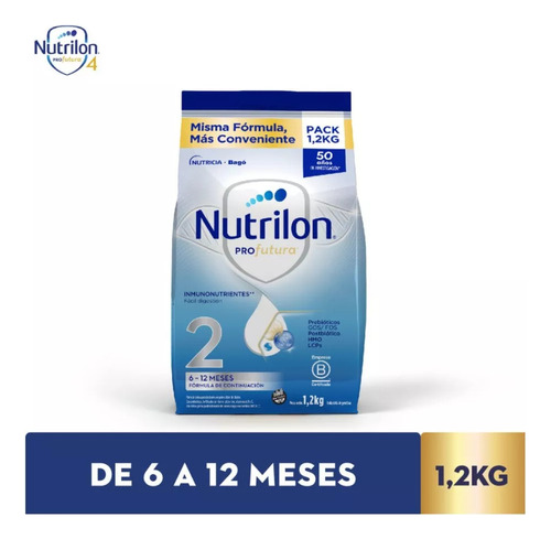 Imagen 2 de 3 de Combo x3 Leche En Polvo Nutrilon Profutura 2 Pouch 1,2kg