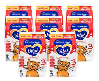 Imagen 1 de 3 de Combo x8 Leche en Polvo Vital 3 pouch 1kg