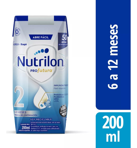 Imagen 3 de 3 de Combo 72u Leche Liquida Nutrilon Profutura 2 brick 200ml