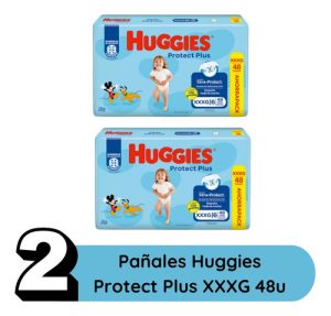 Miniatura 2 de 8 de Combo x2 Pañales Huggies Protect Plus P + Toallitas húmedas con óleo calcáreo x 80u