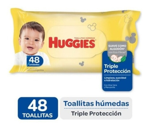 Imagen 3 de 3 de Toallitas Húmedas Huggies Triple Protección 48 U