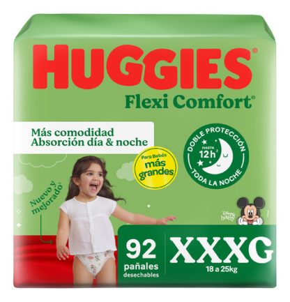 Imagen 1 de 2 de Pañales Huggies Flexi Comfort Pack Mensual Xxxg 92 Unidades