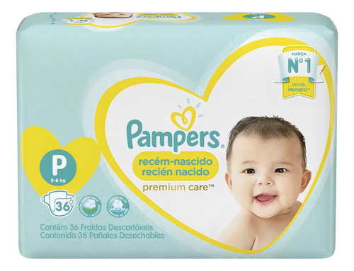 Imagen 2 de 5 de Pañales Pampers Premium Care P x 36u