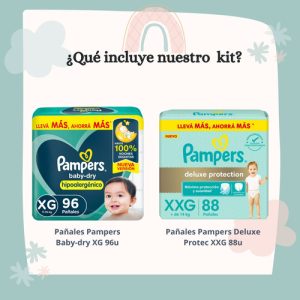 Miniatura 2 de 4 de Combo x2 Pañales Pampers combinación Deluxe Proteccion XXG x 88u + Babydry XG x 96u