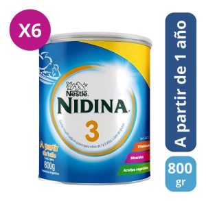 Miniatura 2 de 3 de Combo x6 Leche En Polvo Nidina 3 Lata x 800g