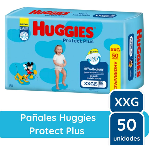 Imagen 3 de 9 de Combo x2 Pañales Huggies Protect Plus XXG x 50u