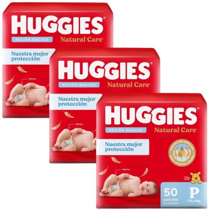 Imagen 1 de 3 de Combo x3 Pañales Huggies Natural Care P x 50u