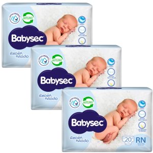 babysec super premium recien nacido rn 20 u set x3