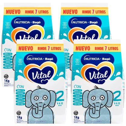 Imagen 1 de 5 de Combo x4 Leche en Polvo Vital 2 pouch 1kg