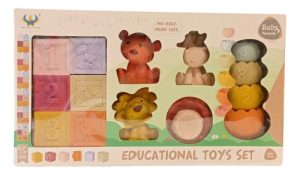 Miniatura 2 de 5 de Set Apilable Con Cubos Torres Y Animalitos De Goma Baby Favorite