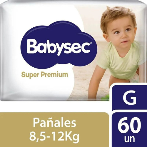 Imagen 2 de 2 de Babysec Pañales Super Premium G 60u