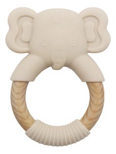 Miniatura 1 de 1 de Nursimom Mordillo Elefante Silicona Con Anillo Madera