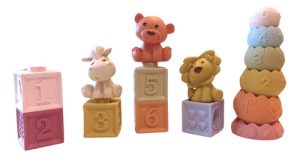 Miniatura 5 de 5 de Set Apilable Con Cubos Torres Y Animalitos De Goma Baby Favorite