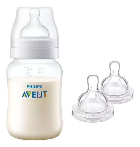 Imagen 1 de 1 de Mamadera Philips Avent Anti-colic 260ml + Tetinas +1m +3m +6m