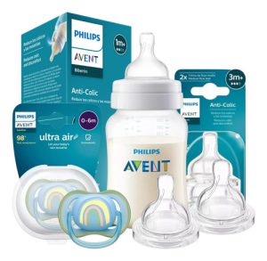 Miniatura 1 de 1 de Set Bebe Recien Nacido Mamadera Tetinas Chupete Avent