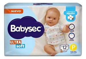 Miniatura 1 de 2 de Pañales Descartables Babysec Ultrasoft Talle Pequeño P 12 U