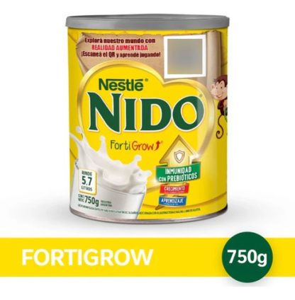 Imagen 2 de 2 de Leche En Polvo Con Prebióticos Nido Fortigrow 750gr