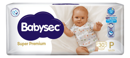 Imagen 1 de 2 de Pañales Babysec Super Premium P 30u