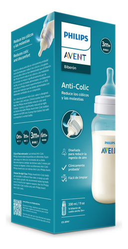 Imagen 7 de 7 de Philips Avent Mamadera Anticólicos Refresh Scy106/01 330ml