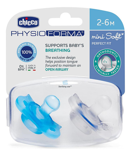 Imagen 1 de 3 de Chupetes Chicco Physio Mini Soft 2-6 Meses Luminoso Set X 2