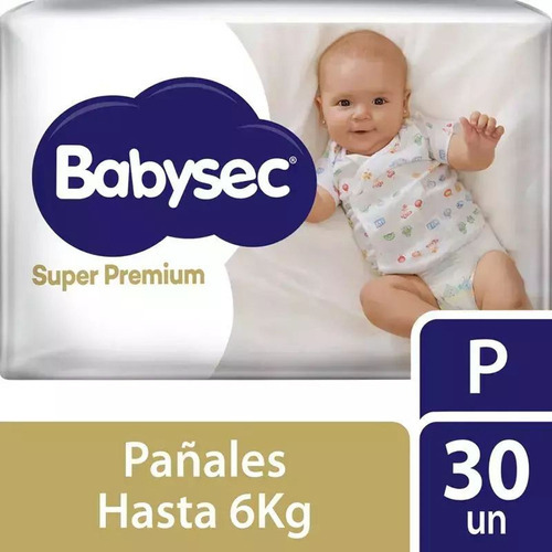 Imagen 2 de 2 de Pañales Babysec Super Premium P 30u