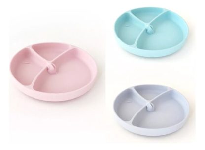 Imagen 1 de 1 de Plato De Silicona Con Divisiones y Ventosa - Conejo