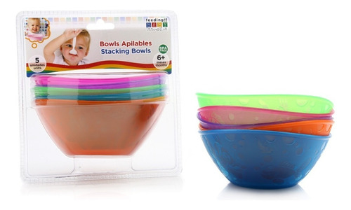 Imagen 6 de 10 de Bowls Apilables De Colores Para Bebés - Baby Innovation Color Multicolor Liso