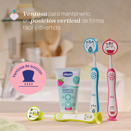 Imagen 5 de 7 de Cepillo De Dientes Chicco De 3-6 Años Color Azul