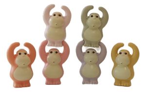 Miniatura 3 de 5 de Set 6 Monitos de Goma Encastrables para el baño