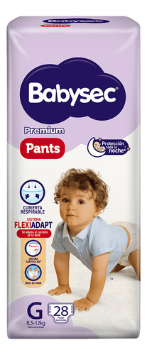 Imagen 2 de 2 de Pañales Babysec Premium Pants Talle Grande G 28u