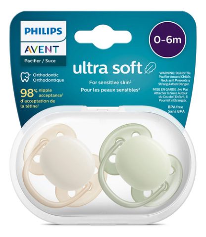 Imagen 2 de 3 de Avent Chupetes Ultra Soft 0-6m Scf091/05 Color Verde