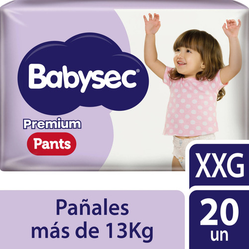 Imagen 1 de 3 de Pañales Pants Babysec Premium Xxg 20