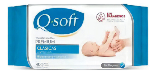 Imagen 1 de 2 de Toallitas Húmedas Q-soft Premium Clásicas 40u