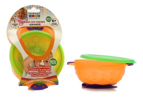 Imagen 12 de 12 de Bowl Con Sopapa Para Bebés Tamaño Large - Baby Innovation Color Naranja Liso