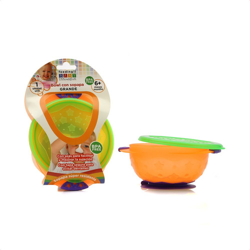 Imagen 7 de 12 de Bowl Con Sopapa Para Bebés Tamaño Large - Baby Innovation Color Naranja Liso