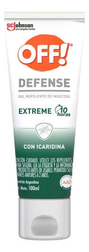 Imagen 2 de 7 de Repelente Off! Defense Extreme Gel 100 Ml