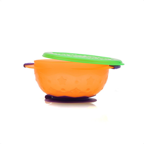 Imagen 2 de 12 de Bowl Con Sopapa Para Bebés Tamaño Large - Baby Innovation Color Naranja Liso