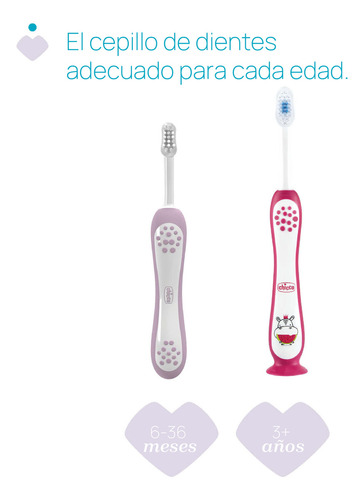 Imagen 7 de 7 de Cepillo De Dientes Chicco De 3-6 Años Color Fucsia